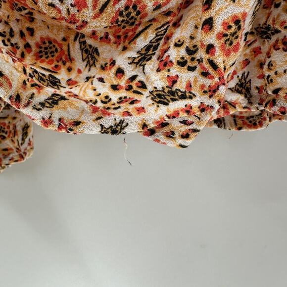 Rachel Zoe Orange Floral Flutter Sleeve Causal Swing Mini Dress Size Small - Picture 4 of 12